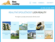 Tablet Screenshot of lionreality.cz